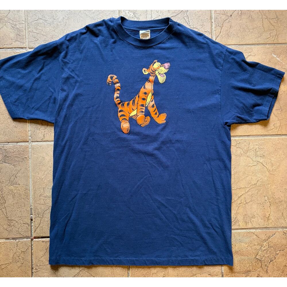 Vintage Disney Store Tigger Winnie The Pooh T-Shirt XL Blue